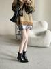 European and American temperament versatile and thin pointed thin heel short boots