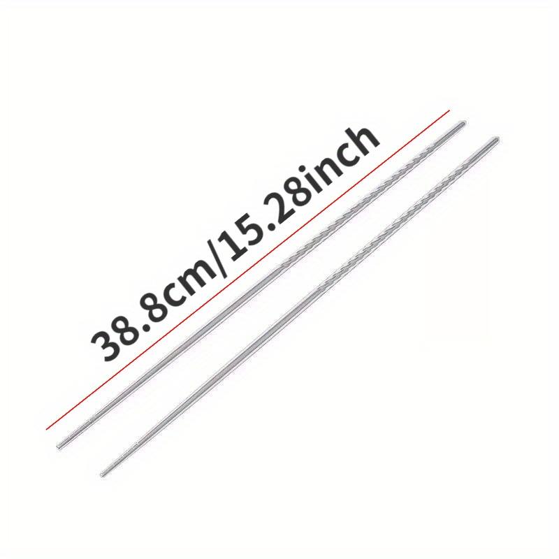 2Pair Cooking Chopsticks Stainless Steel Extra Long Food Noodles Sushi Utensil Kitchen. Silver