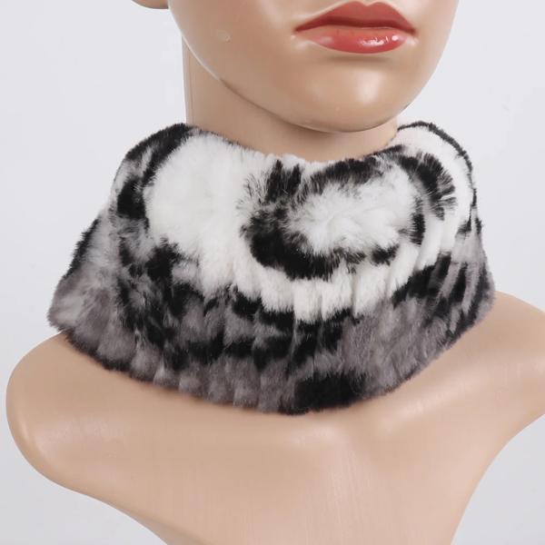 Winter Women Knitted Fluffy Real Rex Rabbit Fur Scarf Natural Soft Rex Rabbit Fur Headband Girls Warm 100% Genuine Fur Scarves