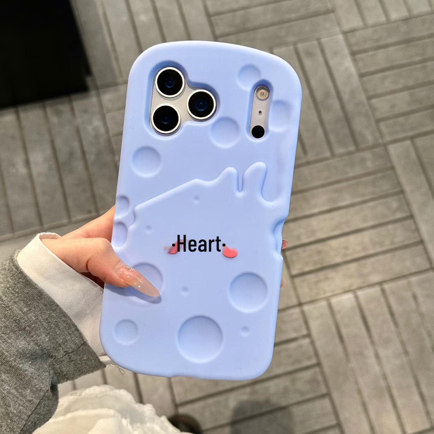 

Blue Cheese Emoji iPhone Case - Compatible with iPhone 14/15/16/17 Pro Max, Drop-proof, Cute Haze Design 13