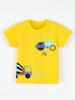 European & American Style Boys' Construction Vehicle Print T-Shirt - Short-Sleeve, Round Neck Sports Pullover for Toddlers & Kids