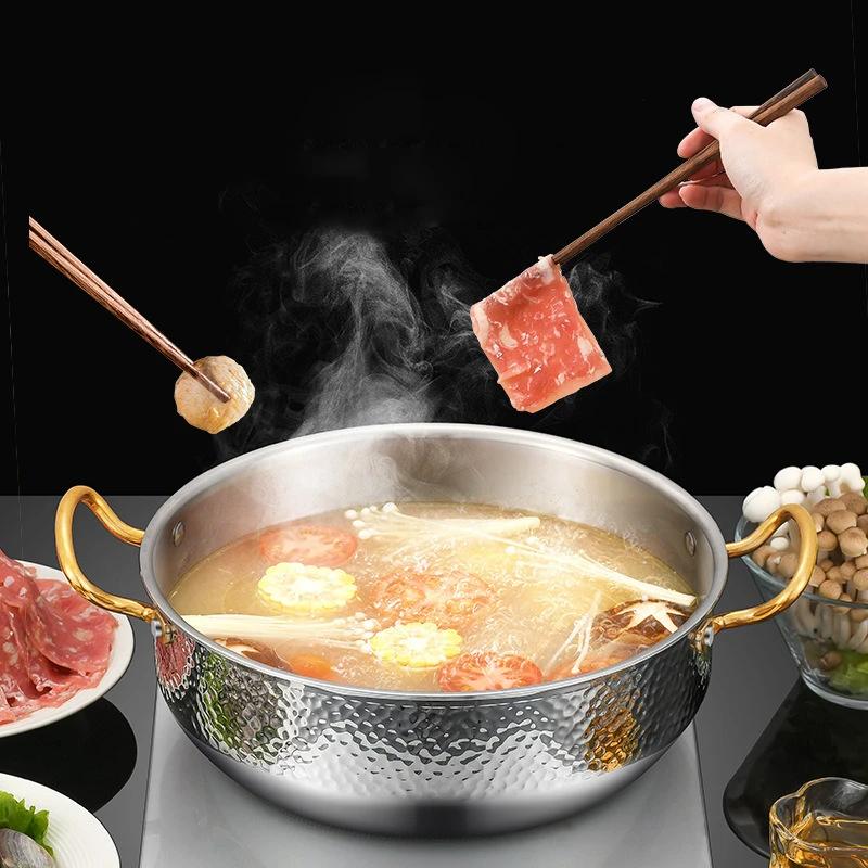 Vzor kladiva špičkový hot pot Čirá polévka Dvojí chuť Speciální hot pot pro indukční vařič 304 nerezový hrnec