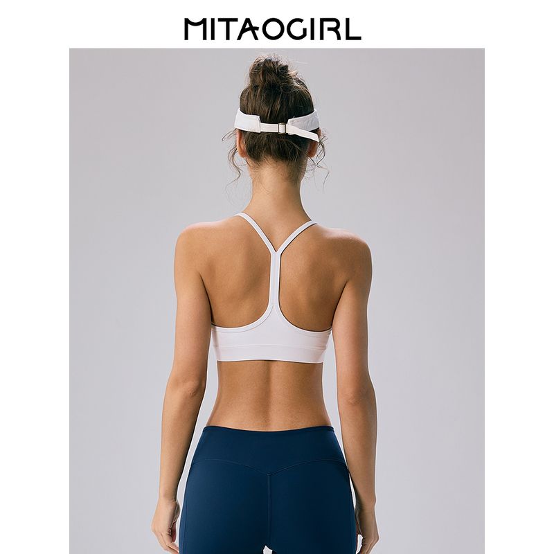 Mitaogirl Kendall Spaghetti Strap Inner Wear Blouse Sports Intimates Female White Fitness Yoga Wear Backless Bra