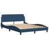 Vidaxl Bed With Mattress, Blue, 140X190 Cm, Upholstered