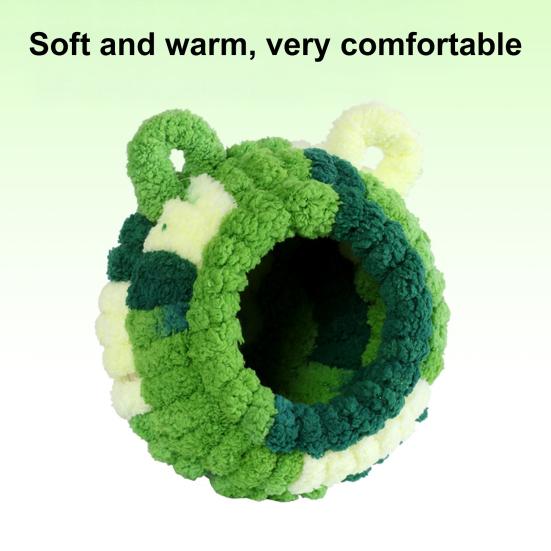 Winter Birds Nest Fluffy Parrot House Cute Flannel Cave Birdhouse with Ears Warm Parakeet Nest for Birdcage Budgerigars Cockatiel