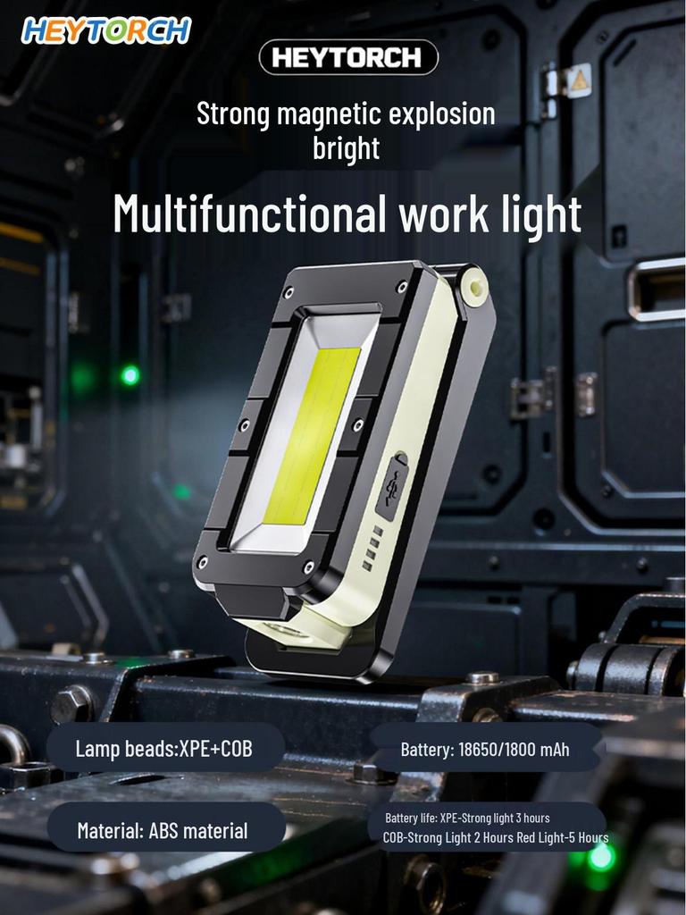 Portable Outdoor Work Light: Foldable, High Brightness, Magnetic, Multi-Light Source for Camping and Inspections