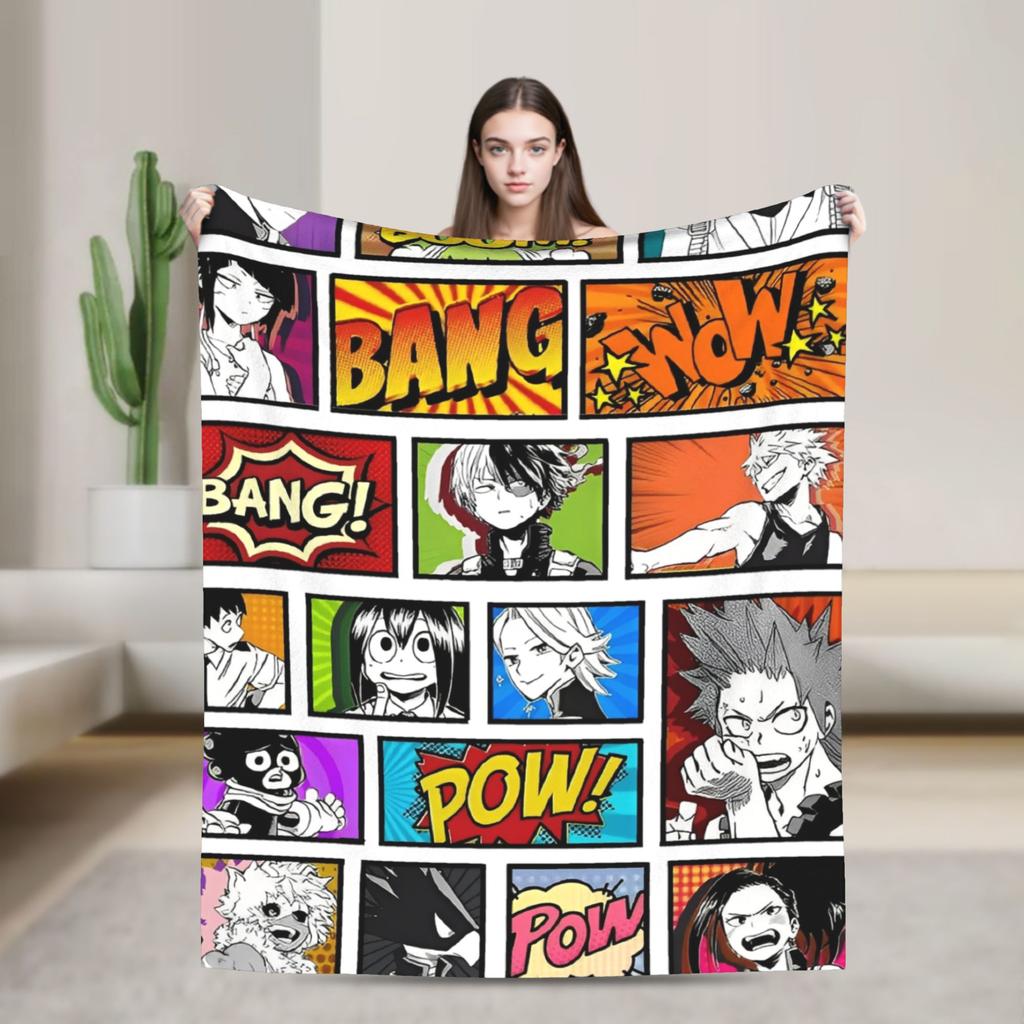 My Hero Academia Class 1-A Blanket Flannel Winter MHA Anime Multifunction Super Soft Throw Blankets for Couch