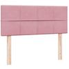 Box Spring Bed with Mattress & LED Lighting Pink 120 X 220 Cm Velvet
