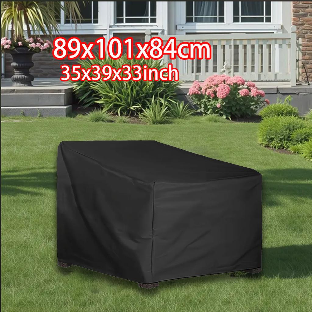 Durable Black Outdoor Chair Cover – Deep-seat Leisure Chair