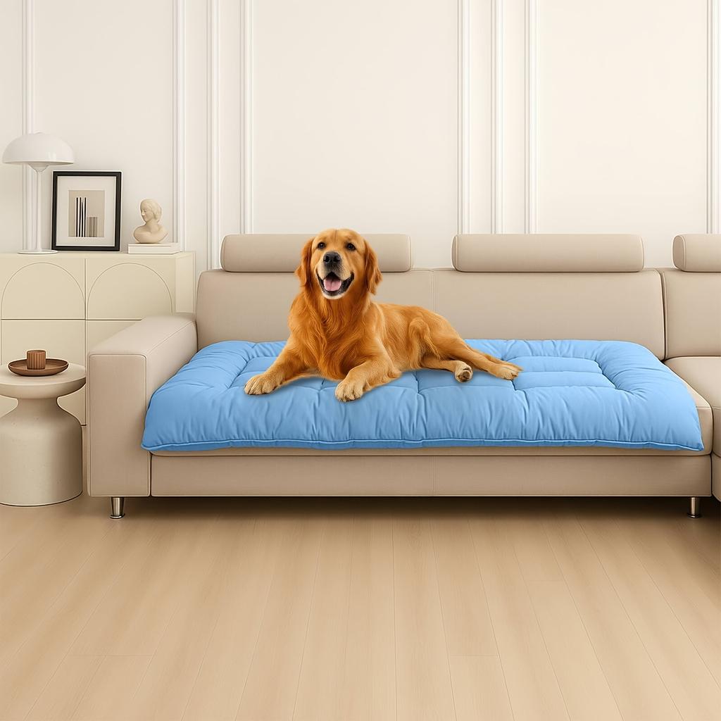 Puppy Cooling Bed Summer Cool Dog Sofa Bed Large Soft Breathable Cat Dog Sleeping Pad Anti Slip Bottom Bedroom Pet Sleeping Mat
