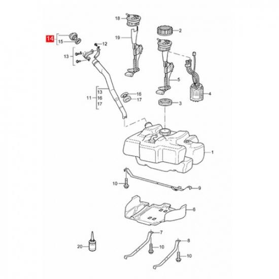 Fuel Tank Cap Plug w/Strap Clip for Porsche Cayman (987) 2005-2012