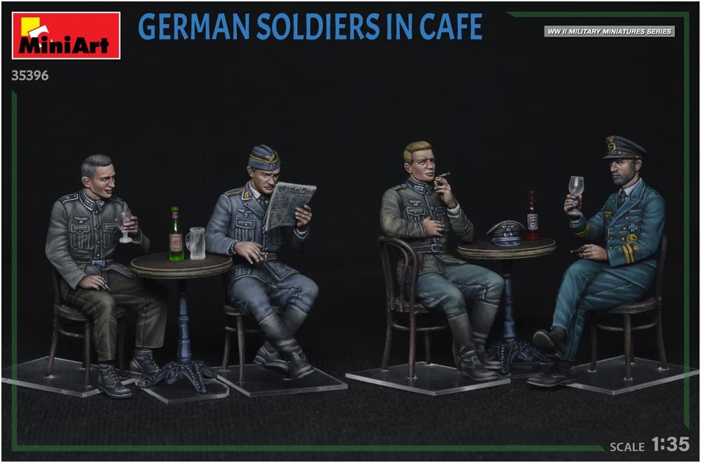 MiniArt Scale German Soldier In a Cafe of Plastic Model Kit MA35396 1/35 (Set 4)