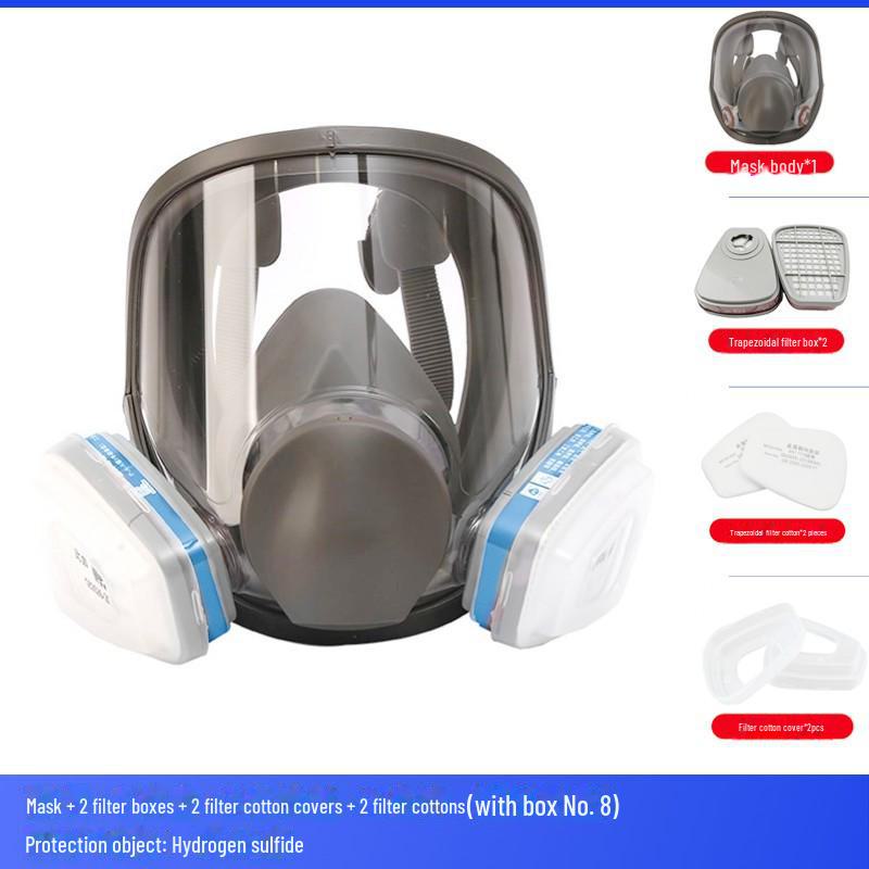 Máscara de Gas Facial Completa 6800 con Visión Amplia para Soldadura, Fuego, Pesticidas, Polvo y Protección contra Venenos
