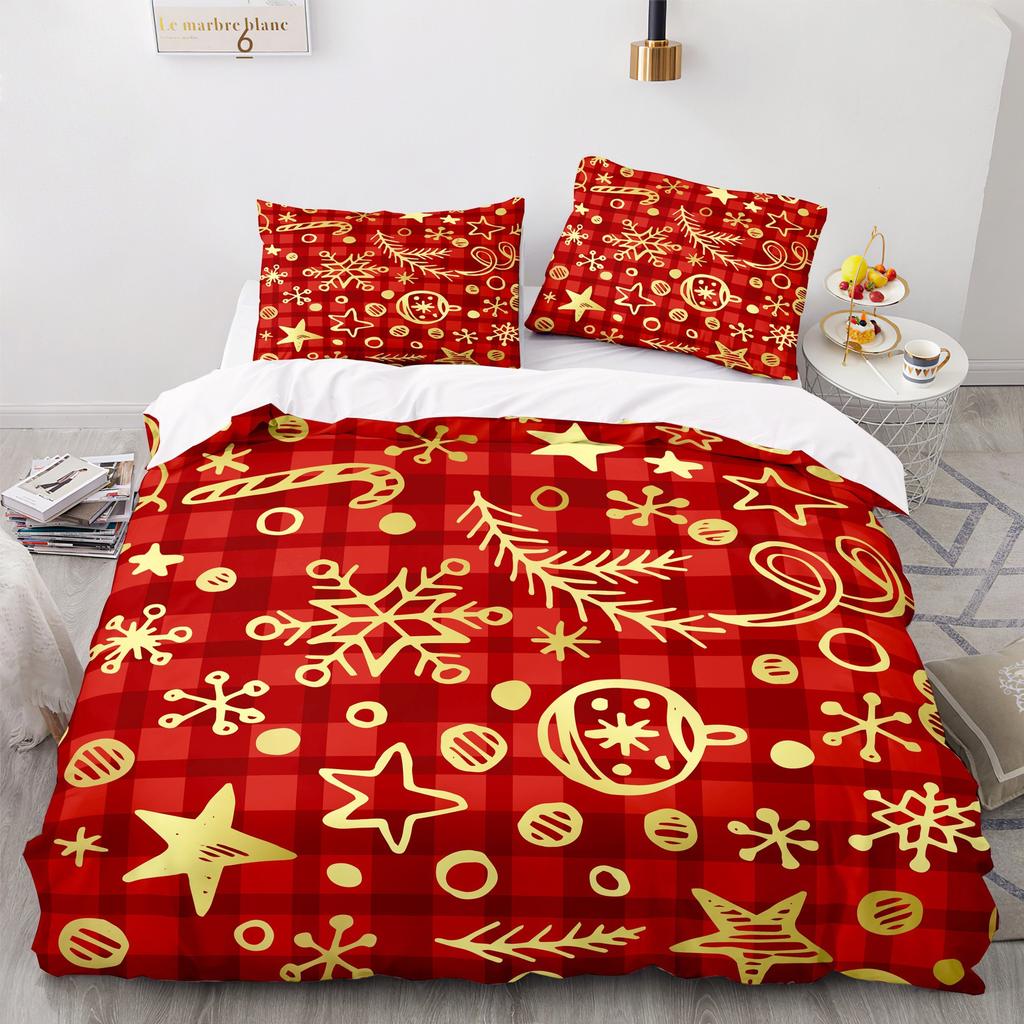 Home Textiles Christmas Quilt Cover Digital Printing Three-Piece Digital Printing