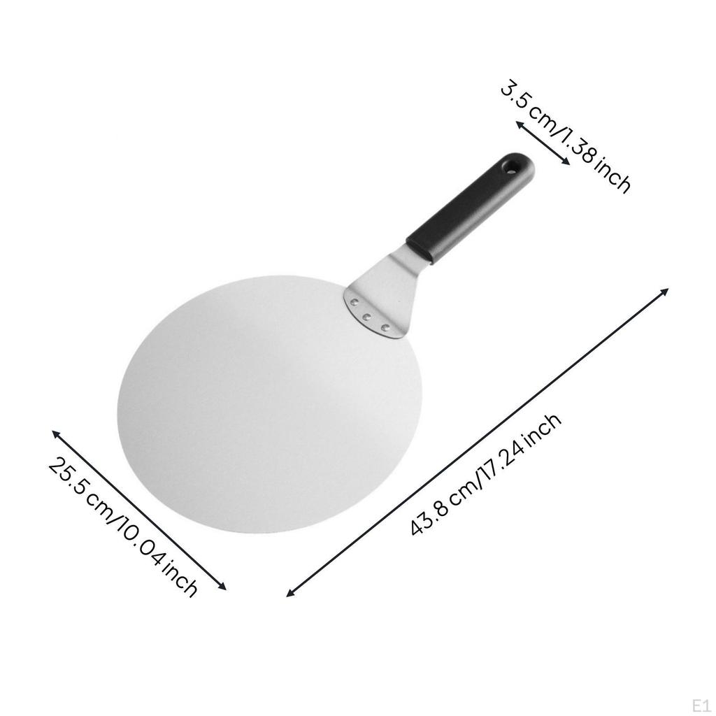 Stainless Steel Pizza Peel Round Transfer Hanging Hole Utensil for Home Cooks, Oven