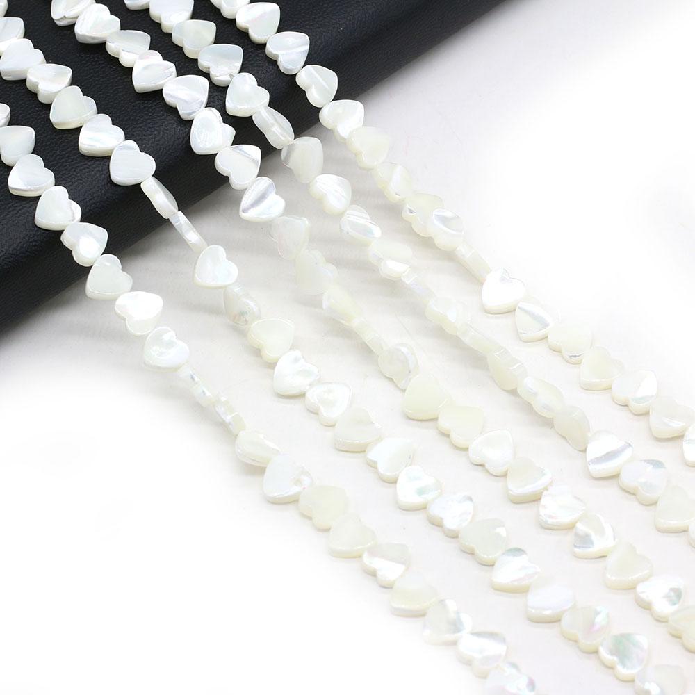 1Strand Natural Freshwater Shell Beads White Heart-Shaped Isolation Beads For Jewelry Making DIY Necklace Earrings Bracelet Beads Accessories