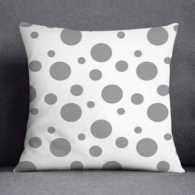 Gray Low White Flower Pattern Home Decoration Pillowcase Square Office  Cushion Cover