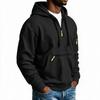 Men's Half Zip Hoodie with Decorative Pockets for Outdoor Sports and Casual Wear