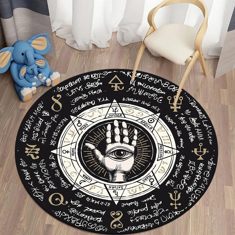 Nordic Style Sun Moon Circular Carpet Living Room Bed Bath Children's Floor Decoration Non Slip Mat
