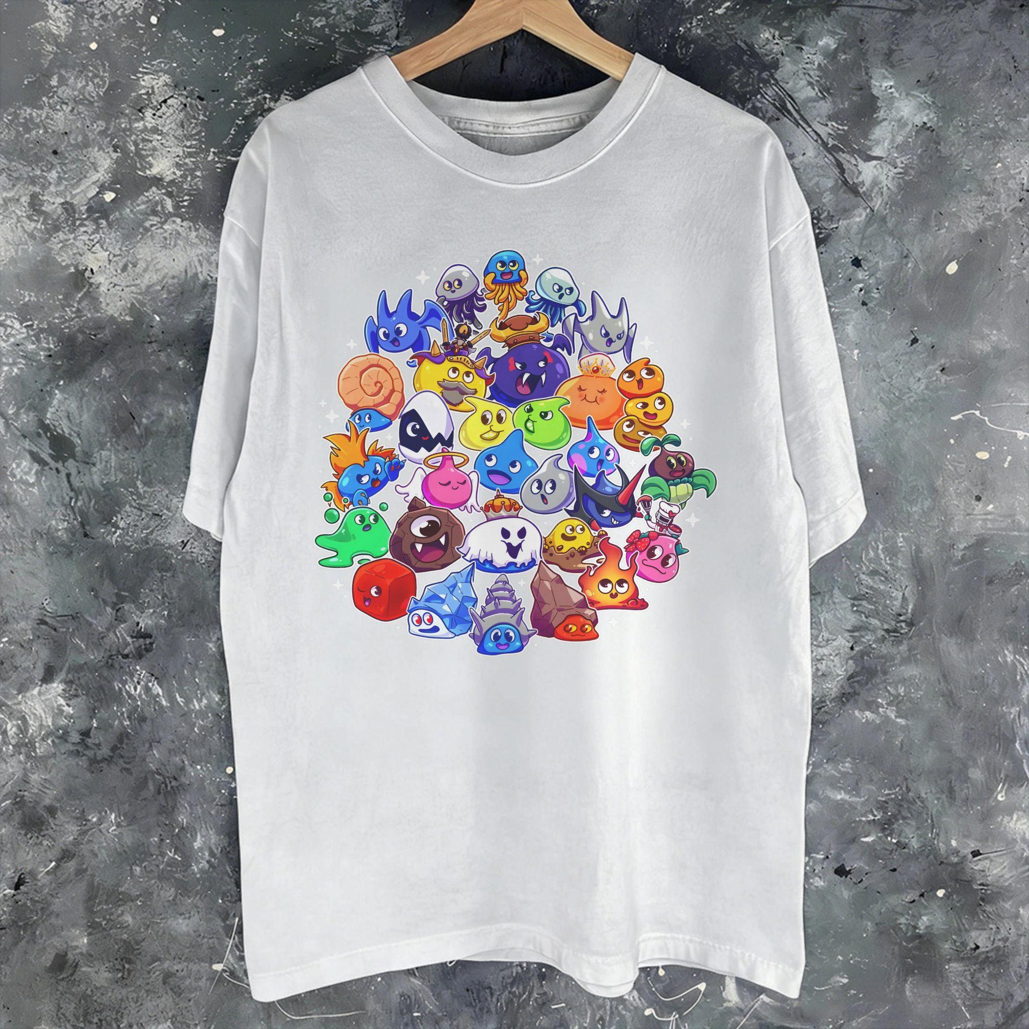 Summer Dragon Quest slime T Shirt For Unisex Cotton Tee Shirt Short Sleeve Tops S