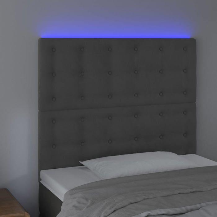 VidaXL LED Headboard Bedroom Furniture Single Bed Accessory Headboard Bed Frame Interior Dark Grey 3122889