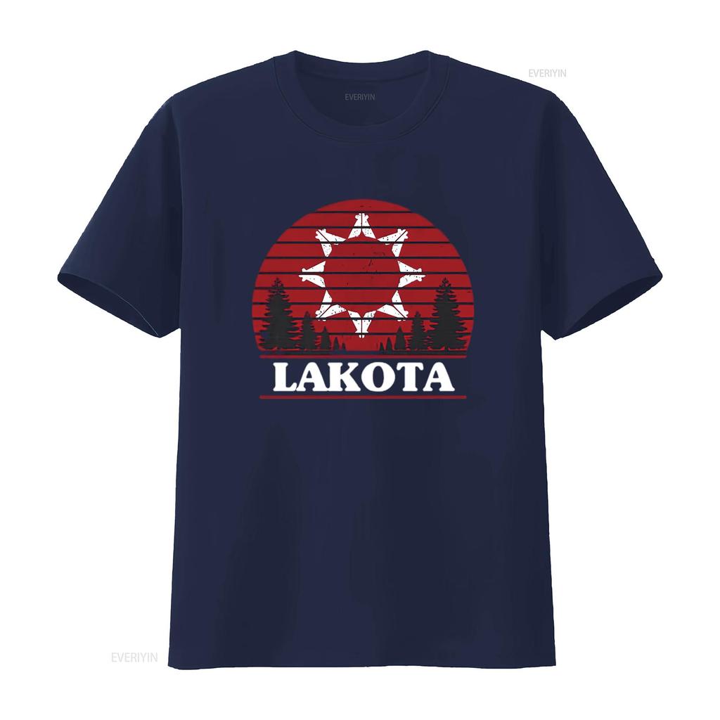 Mens Lakota  T Shirt Black X Large Vintage Washed Slightly Graphic Designer Clothes Breathable Stretched Streetwear Casual Soft