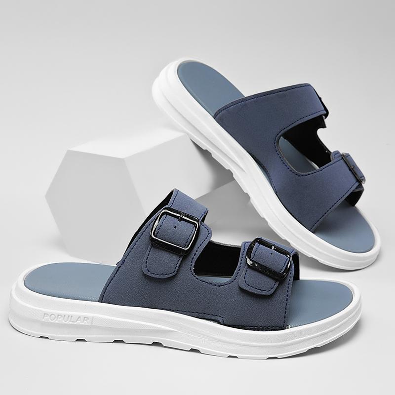 

Fashion Summer Sandals Men Slippers Outdoor Beach Casual Shoes Zapatos De Hombre Indoor Durable Anti Slip Peep Toe New Flip Flop 39-40