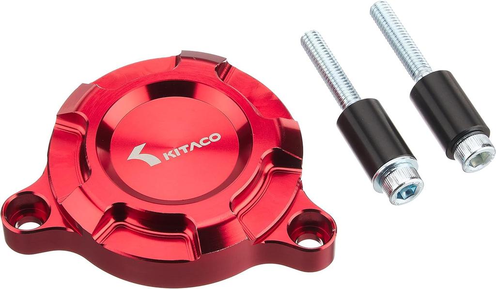 KITACO Starter Motor Cover for Grom Machined Part Number (Red Anodized) (JC61/JC75) Aluminum, 316-1432010