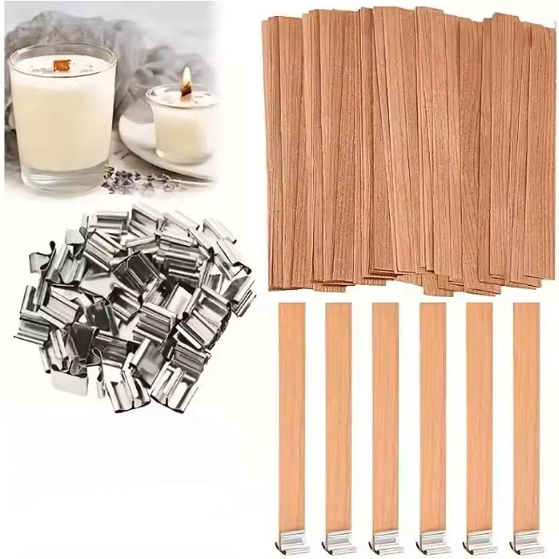 10/30pcs Wooden Wicks DIY Aromatherapy Candle Wicks High-Quality Smokeless Wood Chips Handmade Candle Making Accessories