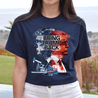 Bring Trump Back Unisex T-shirt Vote American Election 2024 Tee Black Navy Dark
