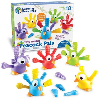 Learning Resources Baby Toy, Fine Motor Skills Development, Peacock, 5-Piece Set, LER9095 (Authentic Product)