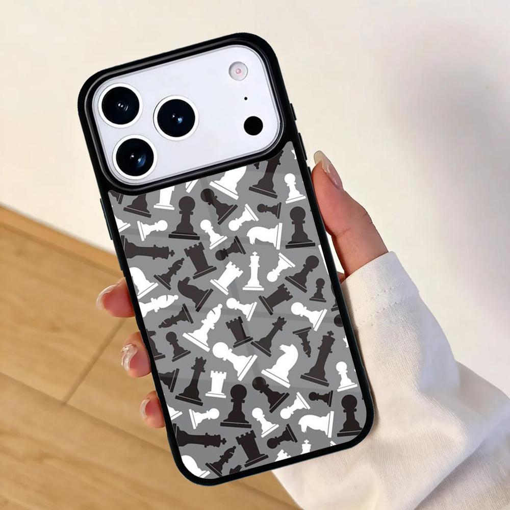 Chequered Chess Pattern Mobile Phone Case for IPhone 17 AIR 16pro Max 15 14 13 12 11 Bumper Cover