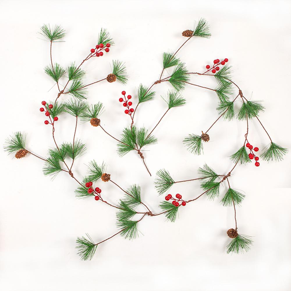 Christmas Pine Needles Rattan Red Fruit Pine Cones Lintel Door Hanging Decorative Rattan Christmas Supplies