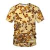Summer Short Sleeved T-shirt with Bee Pattern 3D Digital Printing Round Neck Loose Men's T-shirt