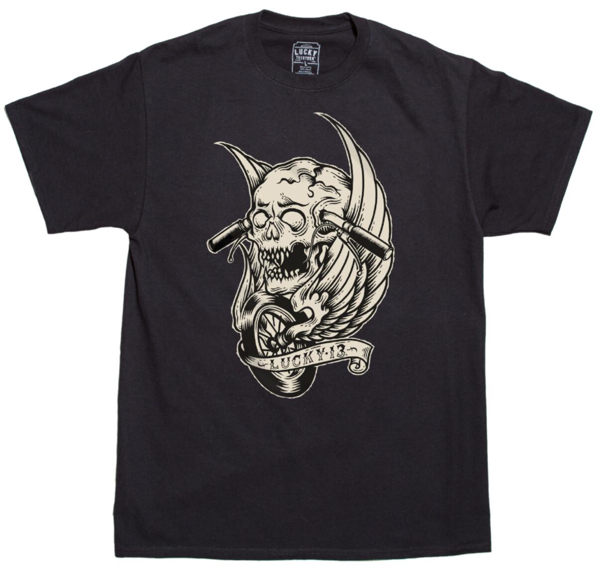 Authentic LUCKY 13 Grudge T-Shirt Black S-4XL NEW S