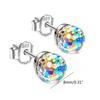 Multicolor Crystals Ball Earrings Stud Earrings for Women Girls Sensitive Ears Vintge Ear Jewelry for Women Girl Gift