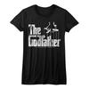 The Godfather Black & White Movie Logo Women's Fitted T Shirt Gangster Movie
