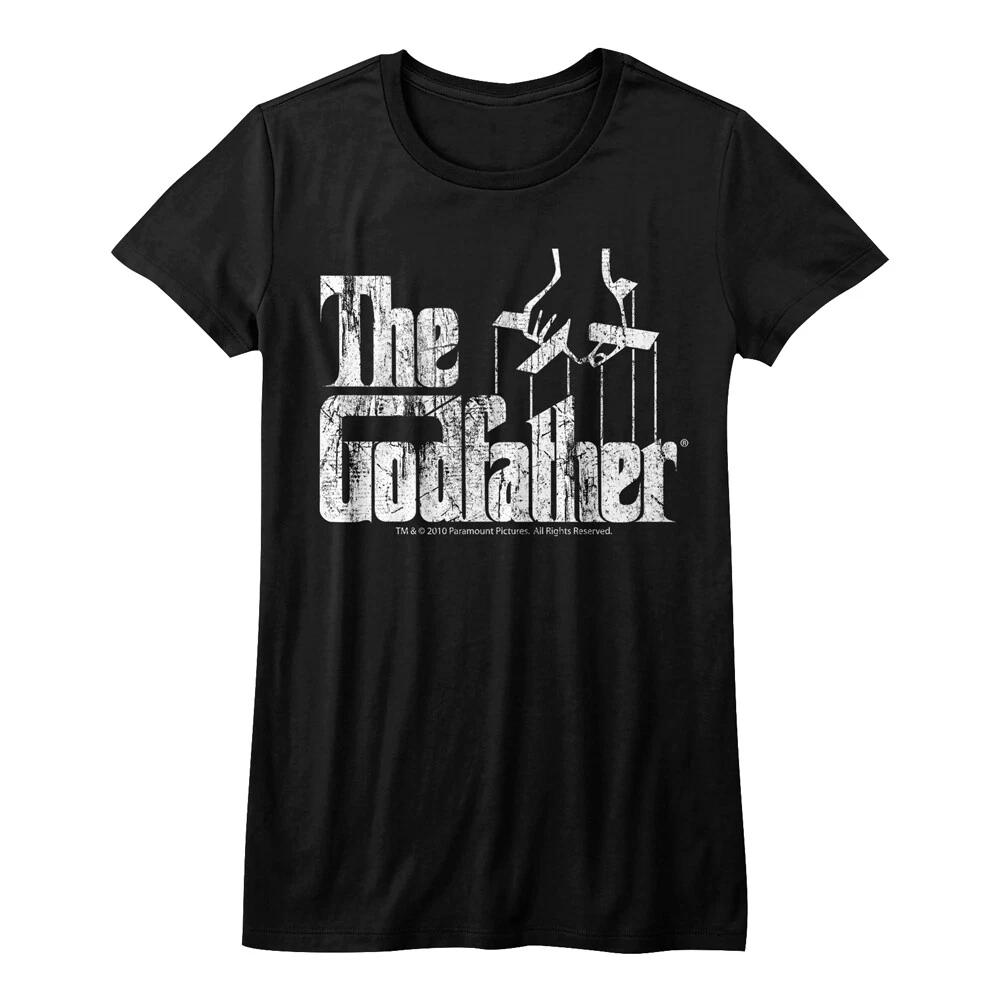 The Godfather Black & White Movie Logo Women s Fitted T Shirt Gangster Movie XL