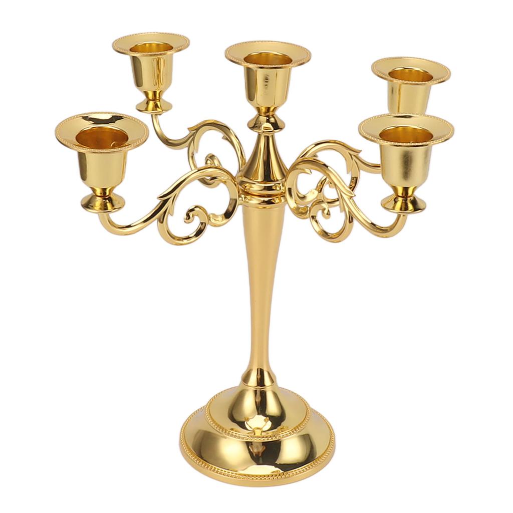 5 Arm Candlestick Holder Iron Retro Decorative Candle Holder Centerpiece for Home  