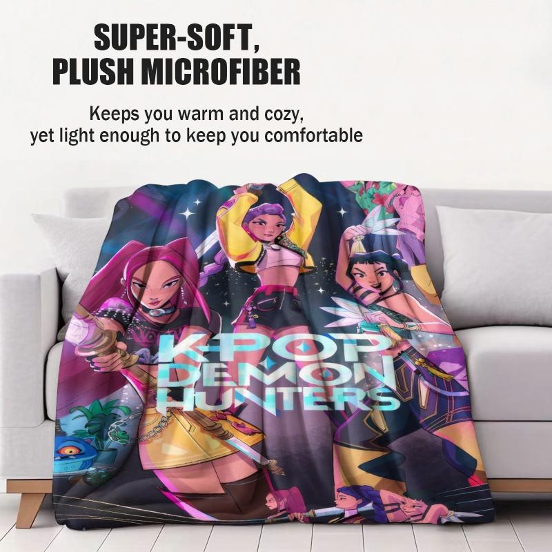 K-Pop Demon Hunters Blanket Super Warm Comfortable Flannel Throw Blanket Fan Gifts for Home Leisure Camping Travel
