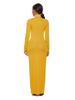 Women's Long Sleeve Solid Color Slim Fit High Neck Dress - European & American Fashion