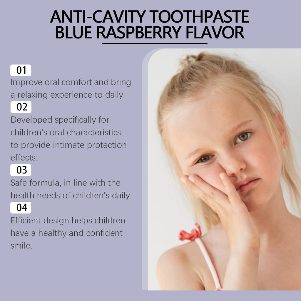 Children's Toothpaste Raspberry Clean Fresh Breath Care Toothpaste