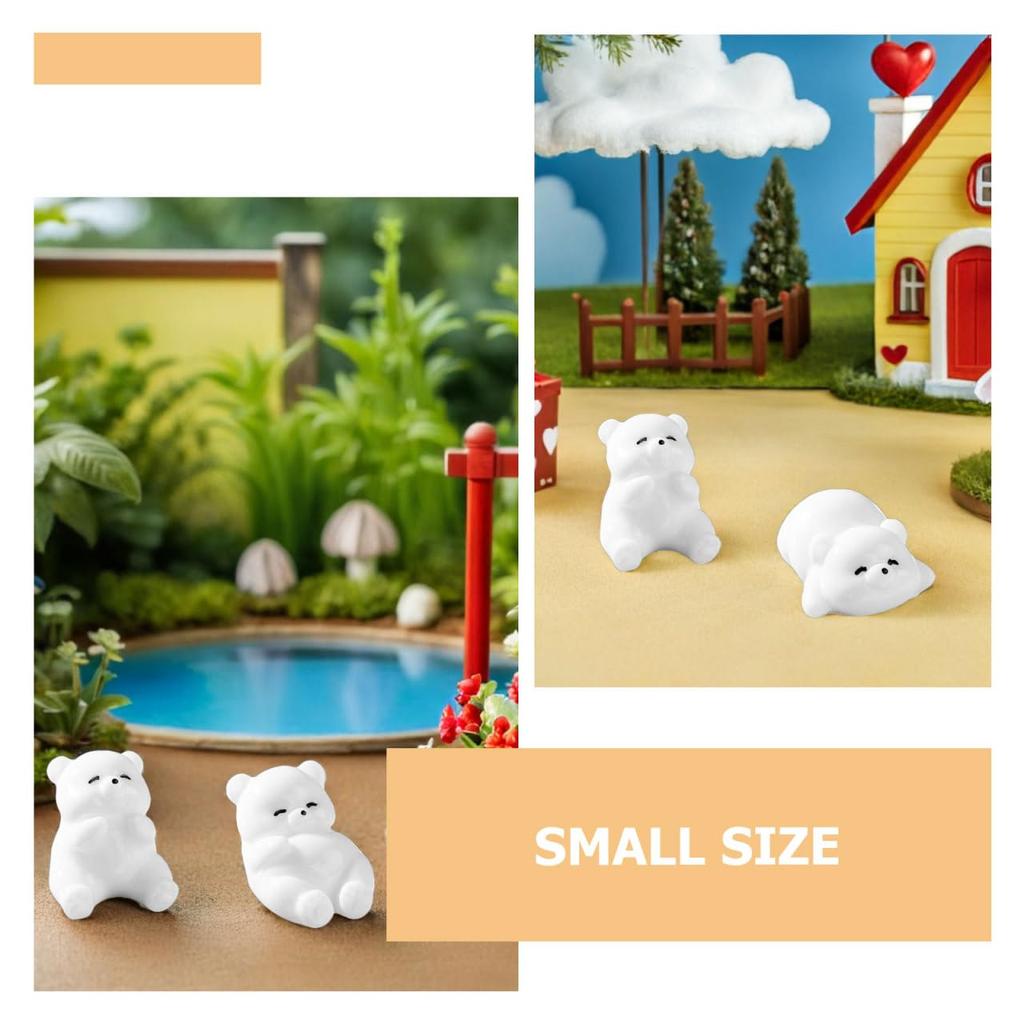 LEDMOMO Polar Bear Miniature 10-Piece Set (5 Designs) - Polar Bear Figurines, Animal Figurines, Resin, for Terrariums, Moss, Succulents, Bonsai,
