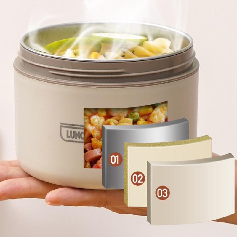 Bento-Lunchbox-Set, tragbarer, warmhaltender Lunchbehälter mit isolierter Tasche, 304 Edelstahl, Thermobehälter für Lebensmittel