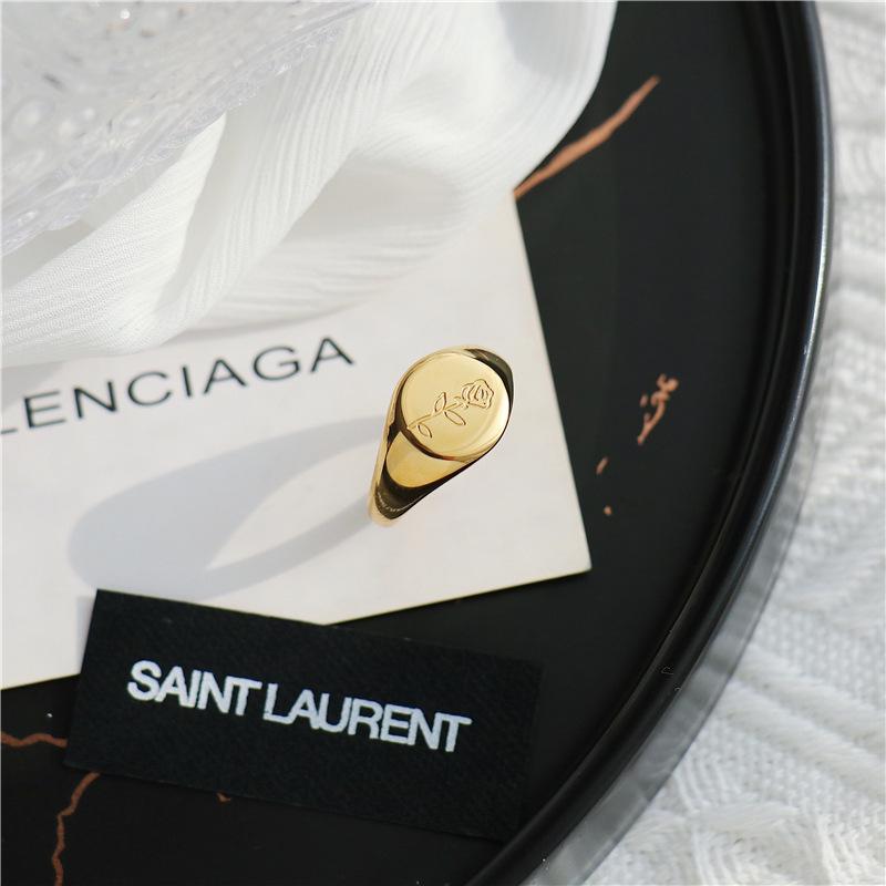 European Style 18k Rose Gold Plated Non-Fading Ring - High-End Brass Jewelry for Women