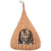 Cat Basket - Exclusive Home - Natural Willow - Removable Cushion - 40 X 60 Cm