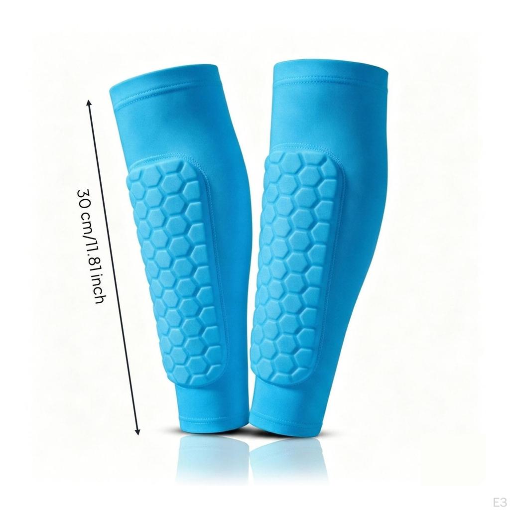Shielded Shin Sleeve Impact Protection Football Guards Flexible Leg Protectors for Children,