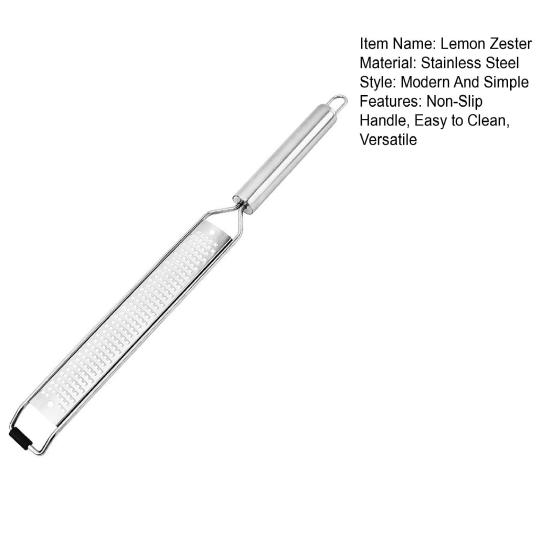 Lemon Zester Cheese Grater Stainless Steel Citrus Peeler with Non-Slip Handle Multi-Purpose Kitchen Tool for Citrus Parmesan Ginger