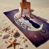 Lunar Cat Magic Night Beach Towel, Super Soft Microfiber, Gift for Her/Him, Birthday, for Pool, Beach, Travel, Home Decor Fan gifts