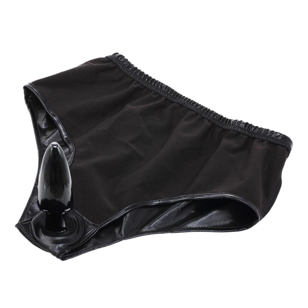 Unisex Masturbation Panties Plug Dildo Vaginal Anal Penis Plug Pants Chastity Underwear, Sex Toy for Flirting Game